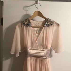 Pink Butterfly Sleeve Dress